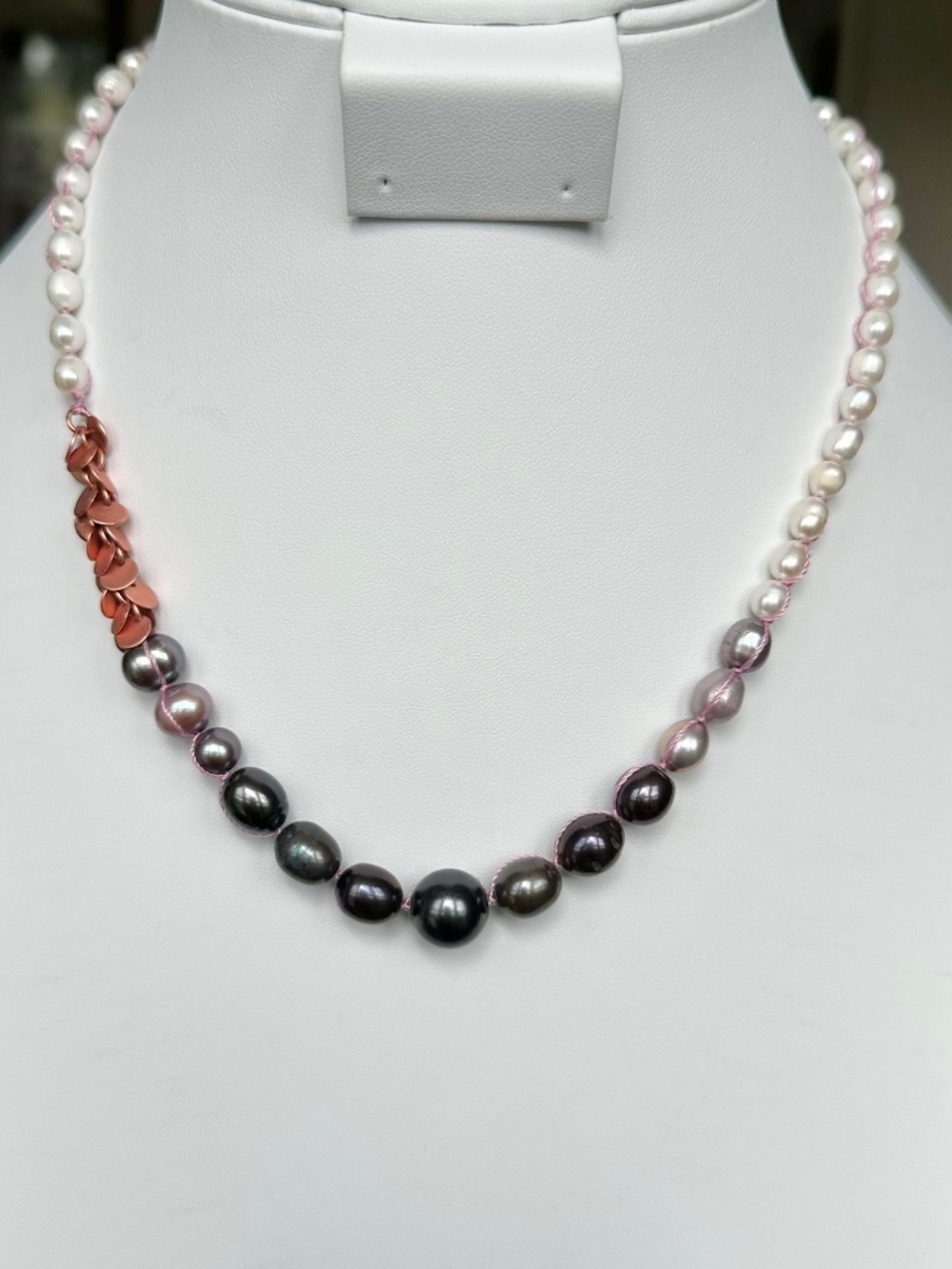 NWT Peyote Bird Free Spirit 18" Ombré Pearl Copper Coin Sequin Necklace 925